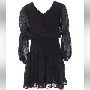 Girl’s Smocked Waist Clip Dot Mini Dress Size L NWT Chelsea & Violet Dillards